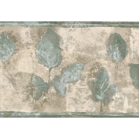 leaf wallpaper border,green,leaf,aqua,teal,brown
