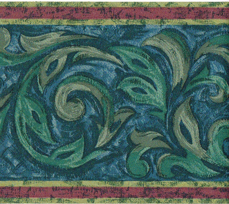 borde de papel tapiz de hoja,arte,verde azulado,modelo,textil,artes visuales