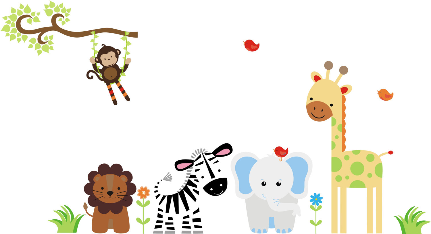 Baby Animal Clipart Borders Baby Jungle Animals Border WallpaperUse
