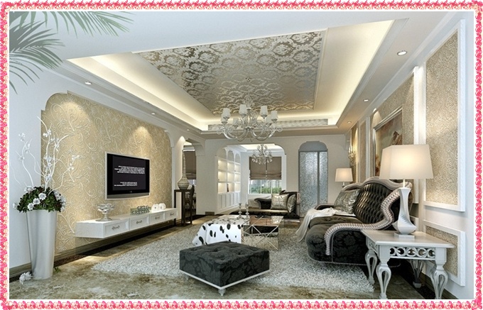 modern wallpaper designs for living room,living room,ceiling,room,interior design,property