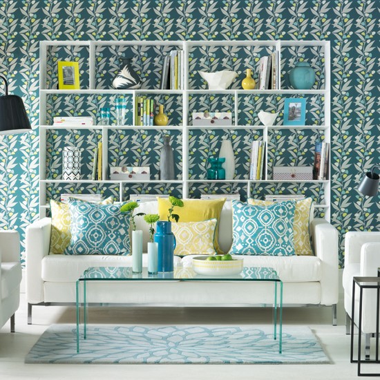 modern wallpaper designs for living room,living room,aqua,room,green,blue