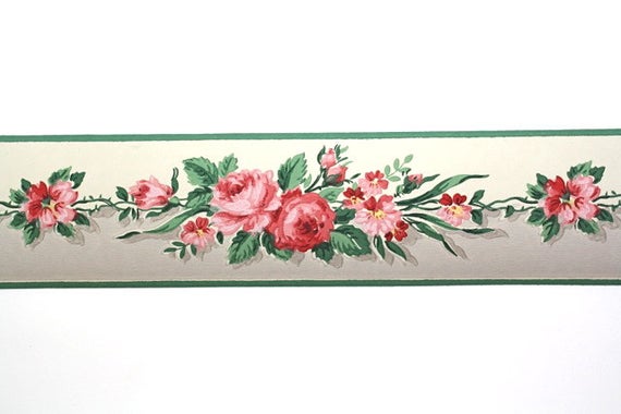 bordure de papier peint vintage,fleur,plante,plat,textile,plateau