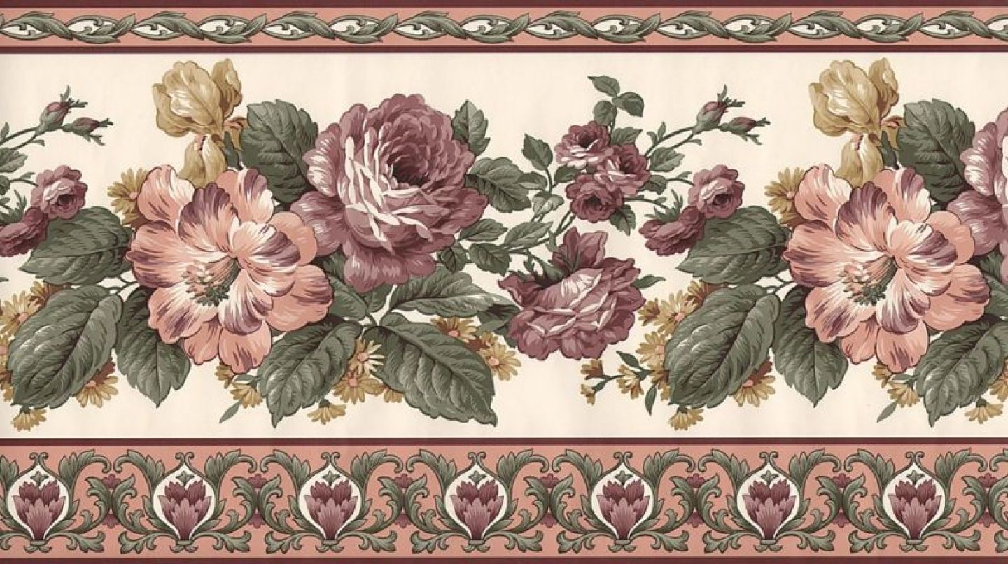 bordure de papier peint vintage,fleur,textile,plante,modèle,tapisserie