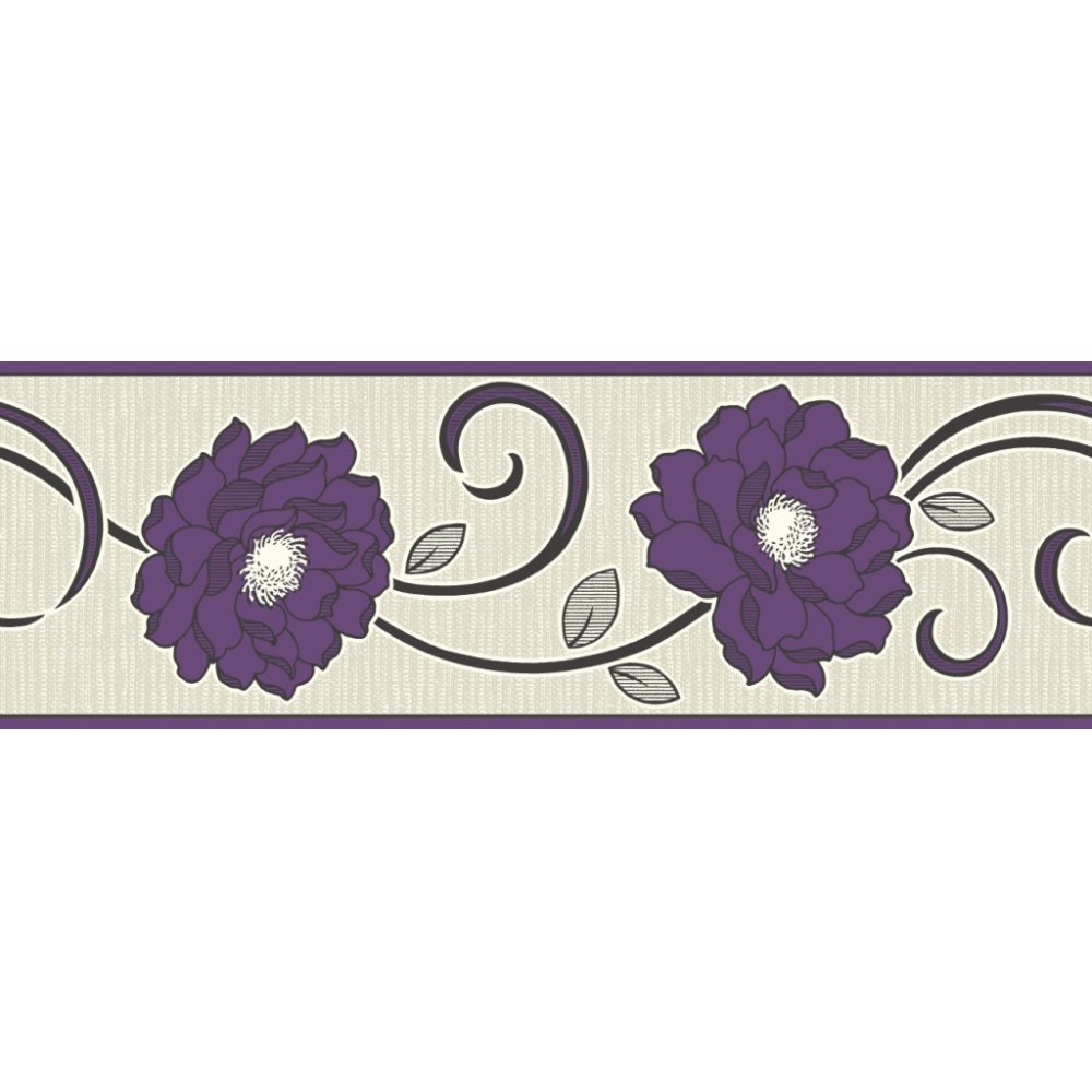 Purple Wallpaper Border Wallpaper Hd Base Floral Wallpaper Borders Uk