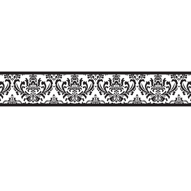 bordure de papier peint noir et blanc,modèle,ornement