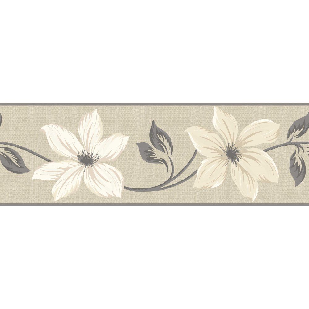 borde de papel tapiz gris,blanco,flor,beige,planta,bandeja de servir