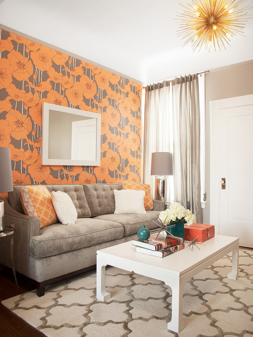 wallpaper borders for living room,living room,room,interior design,furniture,orange