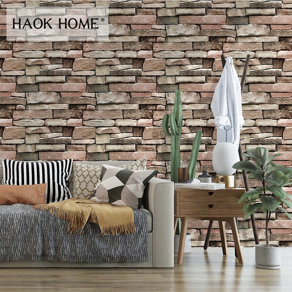 3d self adhesive wallpaper,wall,living room,brick,furniture,room ...