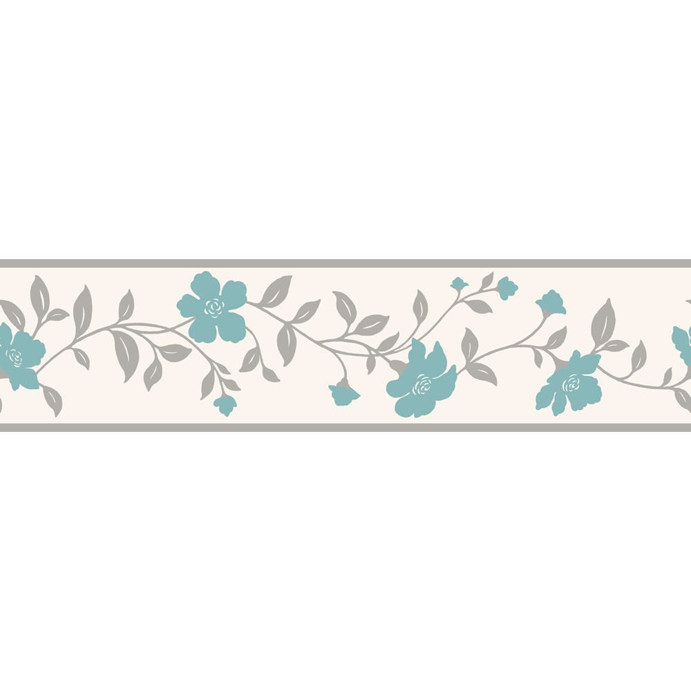 Teal Flower Wallpaper Borders WallpaperUse