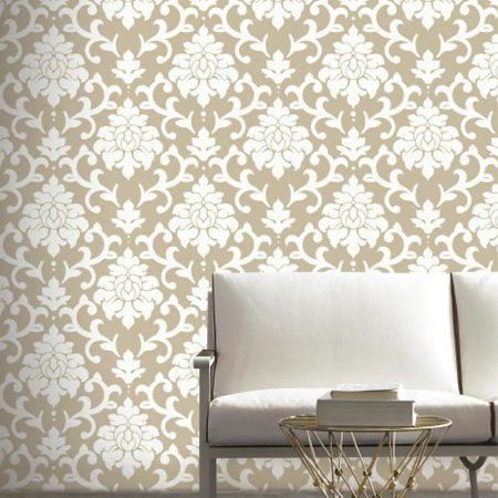 damask peel and stick wallpaper,wallpaper,wall,room,living room,interior design