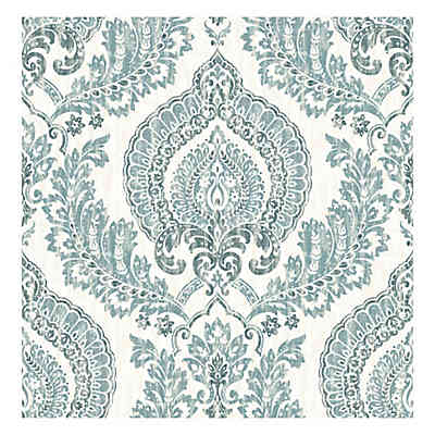 damask peel and stick wallpaper,pattern,green,paisley,motif,visual arts