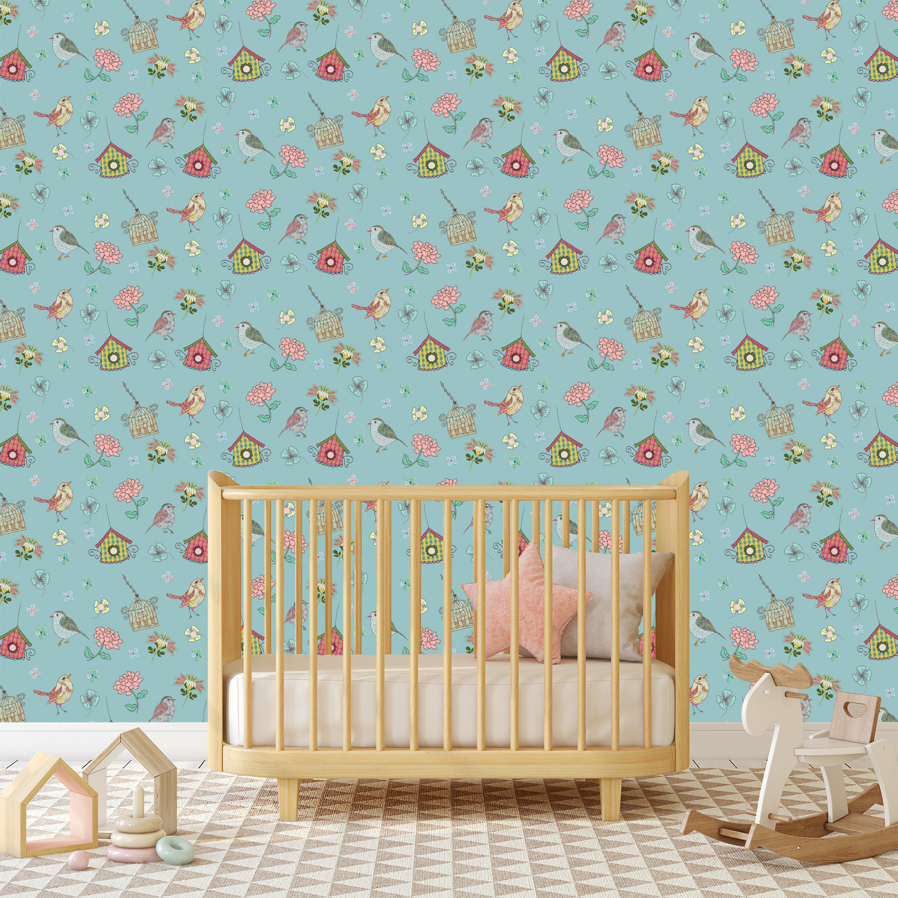 chambre d'enfant en papier peint amovible,produit,fond d'écran,chambre,mur,lit bébé