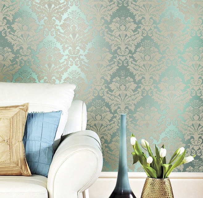 green wallpaper for walls,wallpaper,wall,green,room,living room