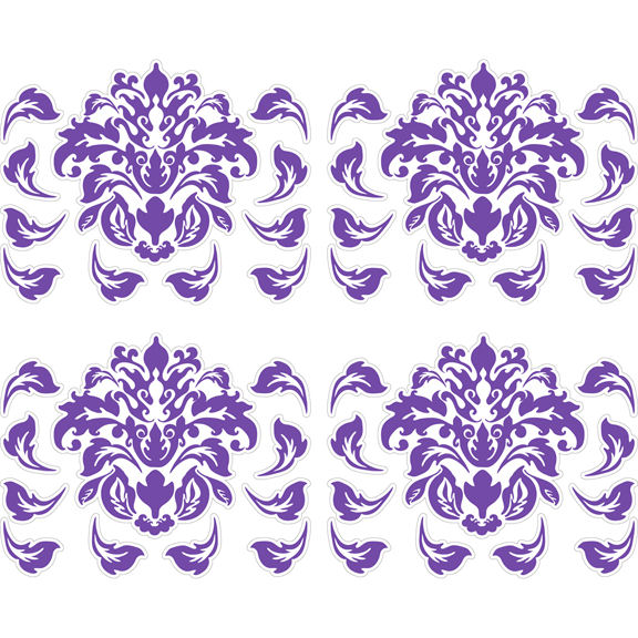 Large Purple Damask Peel And Stick Decals Motif WallpaperUse