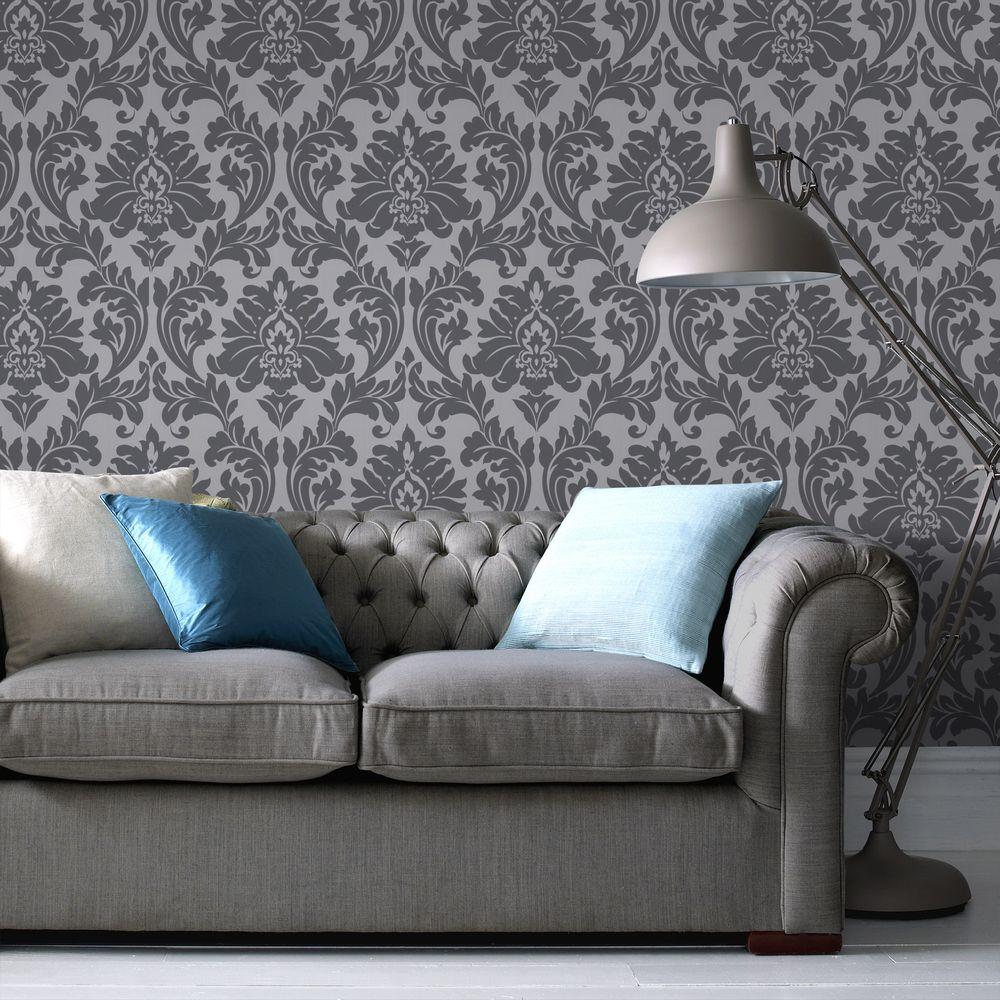 grey removable wallpaper,wall,wallpaper,furniture,couch,living room
