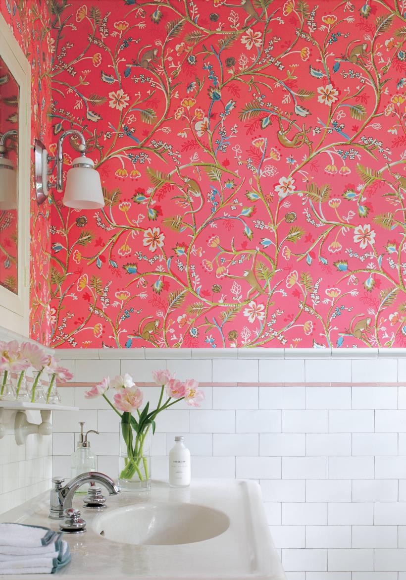 bathroom tile wallpaper,wallpaper,red,room,wall,pink