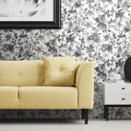 floral peel and stick wallpaper,couch,furniture,wall,wallpaper,living room