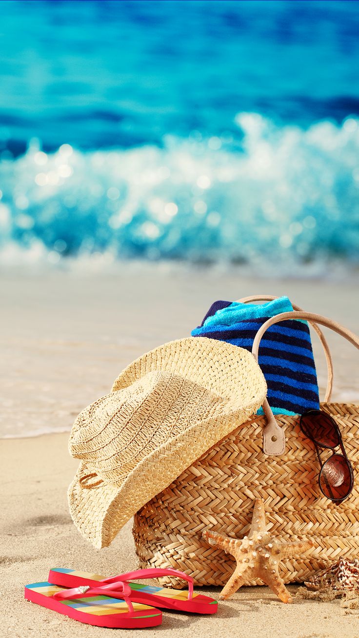 reise iphone wallpaper,urlaub,sommer ,sonnenhut,sand,flip flops