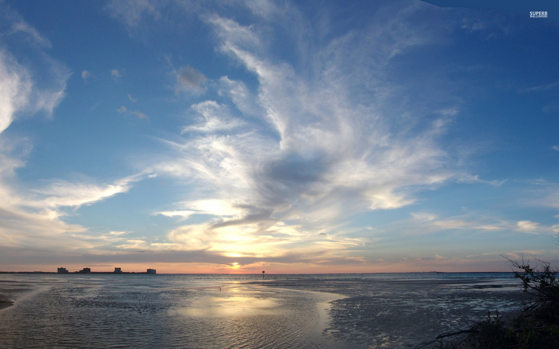 apus壁紙hd,空,雲,地平線,海,残照