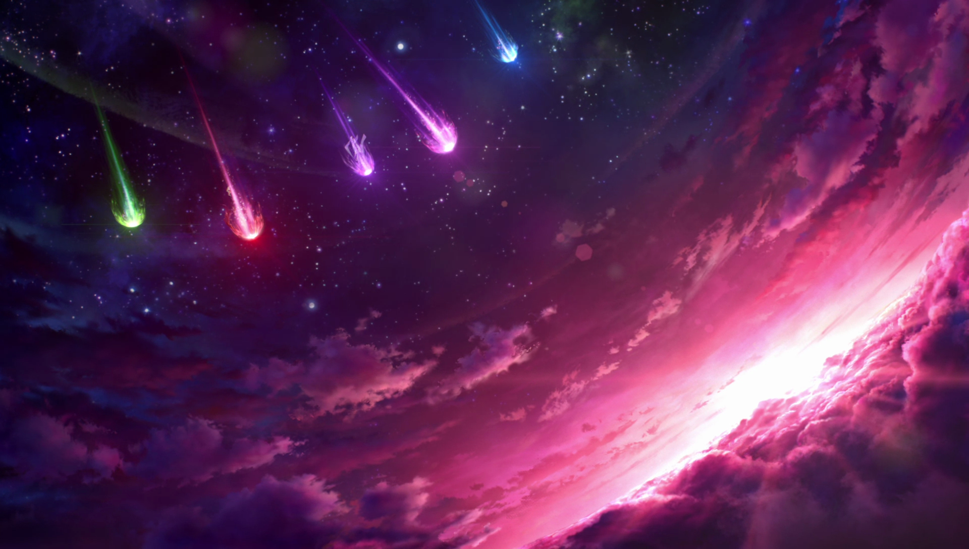 league of legends star guardian wallpaper,sky,nature,pink,outer space,light