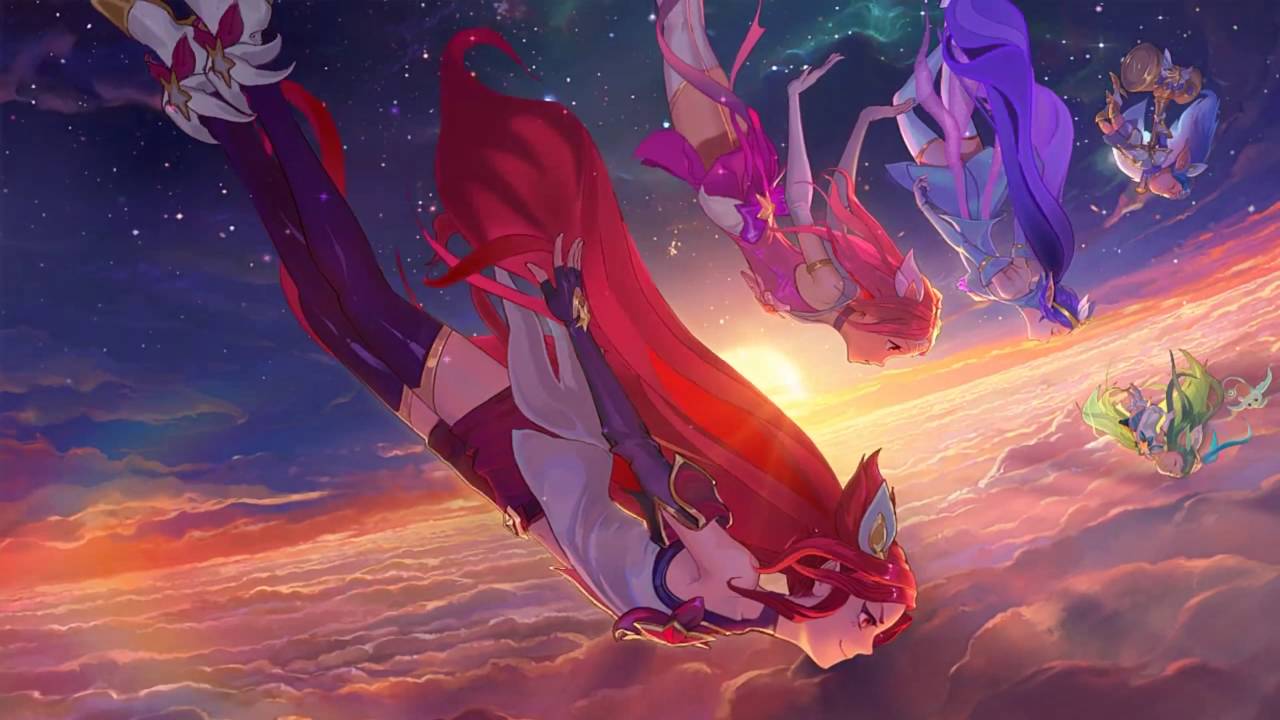 sfondo di league of legends star guardian,cg artwork,personaggio fittizio,cielo,illustrazione,disegno grafico