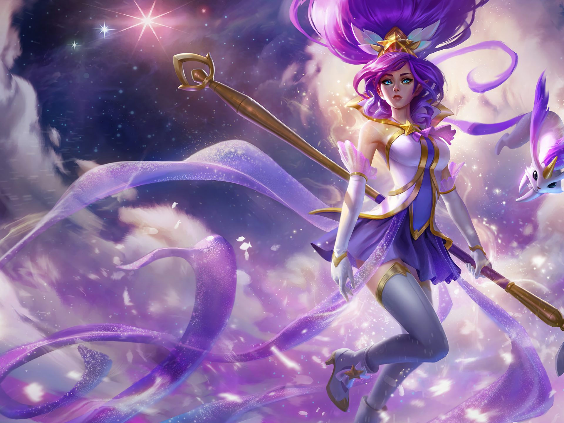 liga der legenden star guardian wallpaper,cg kunstwerk,lila,violett,lavendel,erfundener charakter