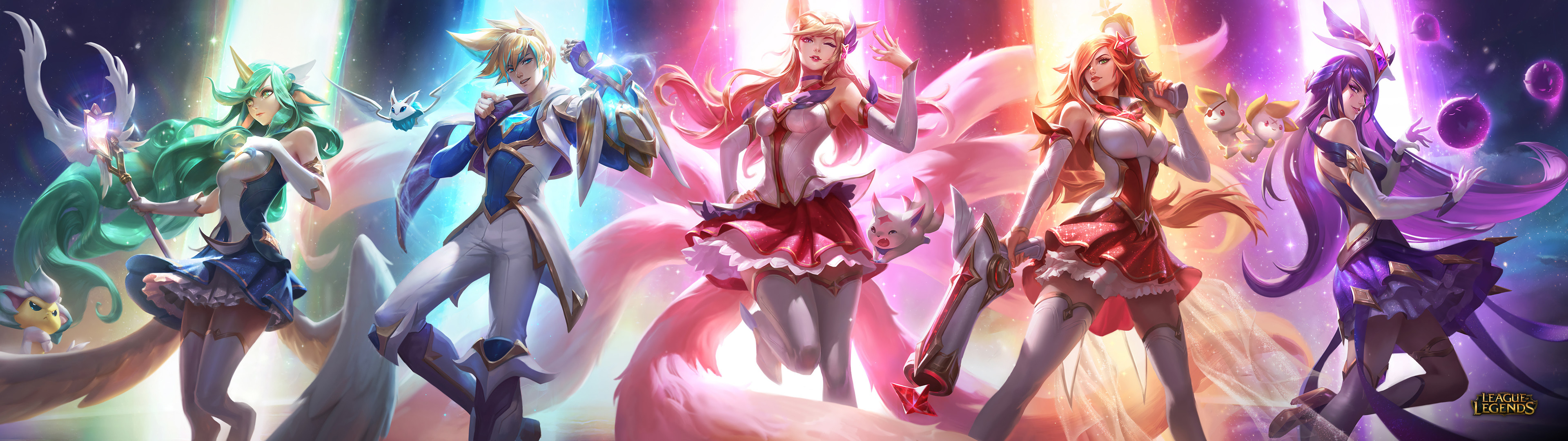 ligue des légendes star guardian fond d'écran,oeuvre de cg,anime,dessin animé,personnage fictif,cheveux bruns