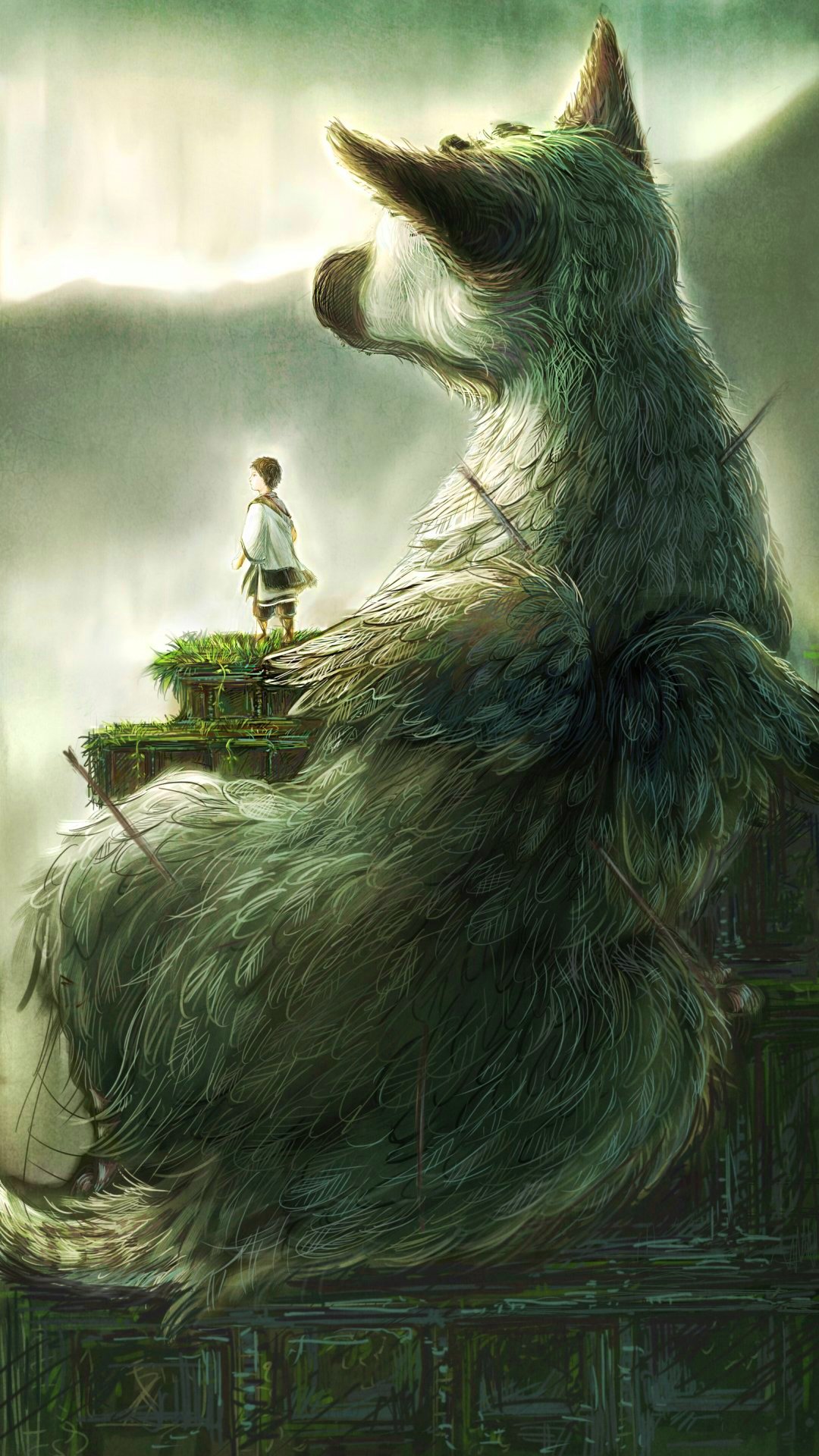 trico wallpaper,illustration,fictional character,cg artwork,art,mythology