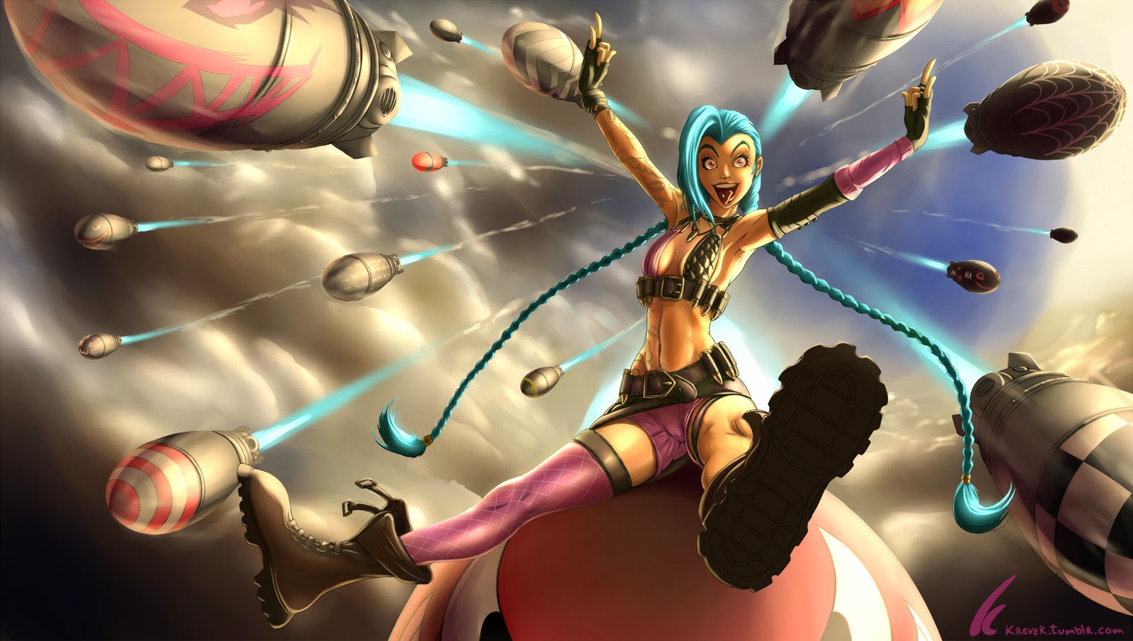 sfondo di league of legends jinx,cg artwork,illustrazione,cartone animato,personaggio fittizio,arte