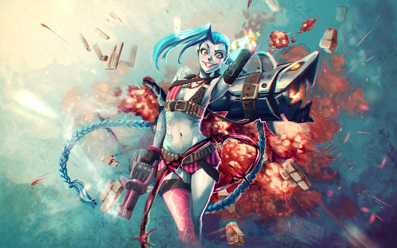 sfondo di league of legends jinx,cg artwork,illustrazione,arte,disegno grafico,personaggio fittizio