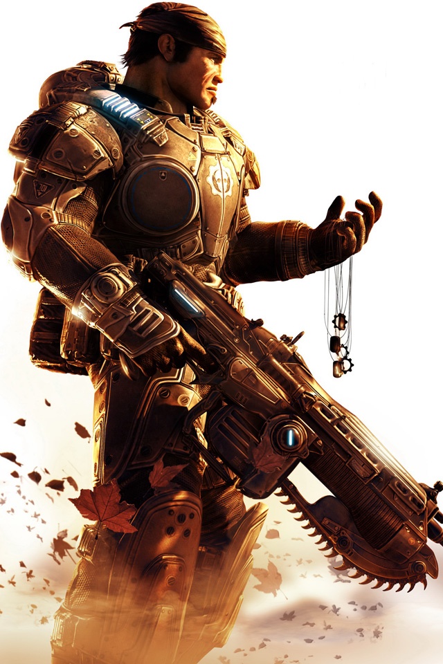 gears of war iphone wallpaper,fictional character,soldier,action film,movie,cg artwork