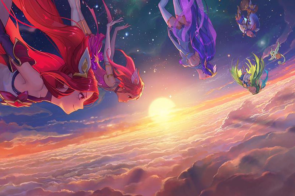 star guardian jinx fond d'écran,ciel,oeuvre de cg,espace,atmosphère,capture d'écran