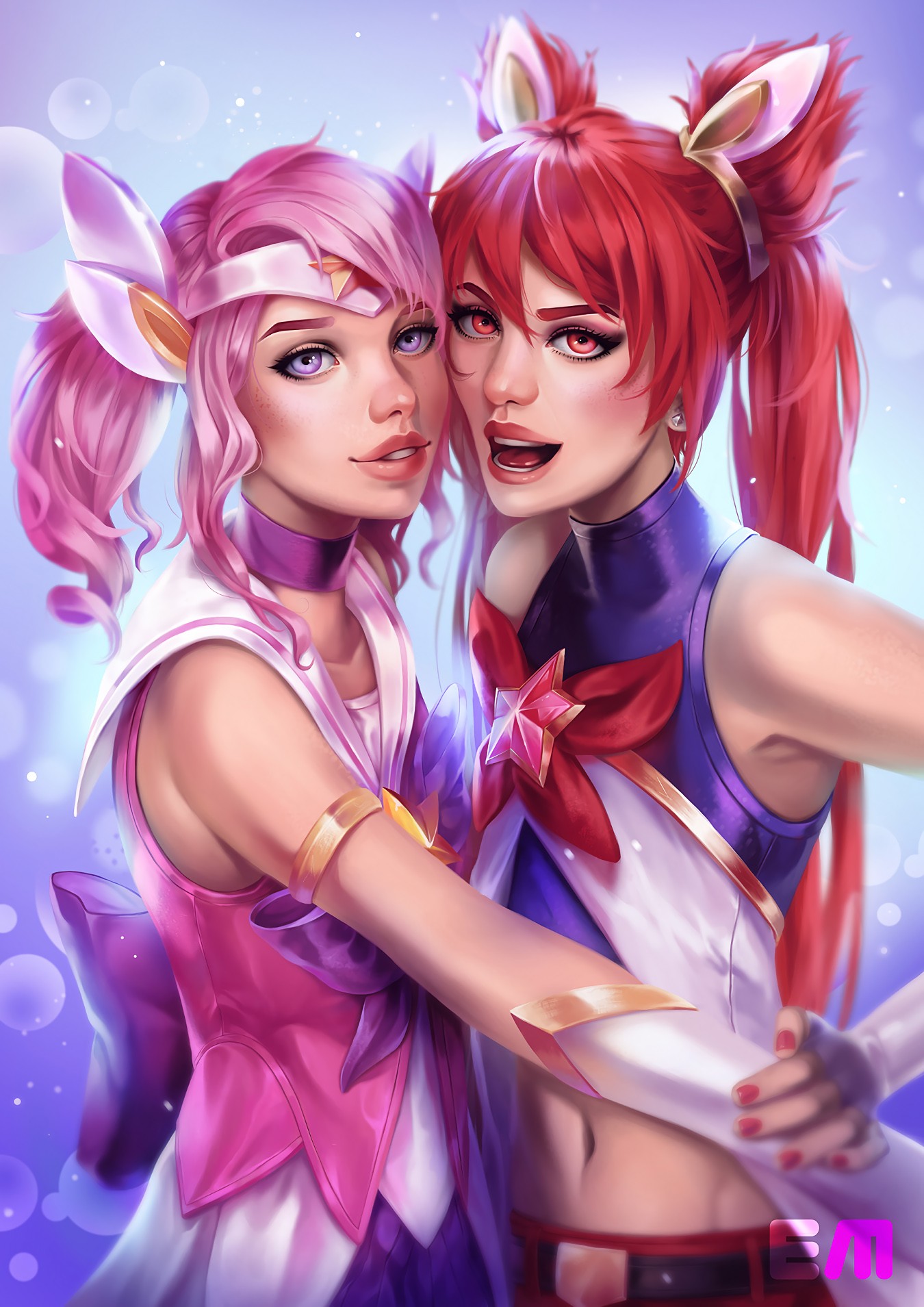 star guardian jinx wallpaper,anime,cartoon,cg artwork,fictional character,long hair