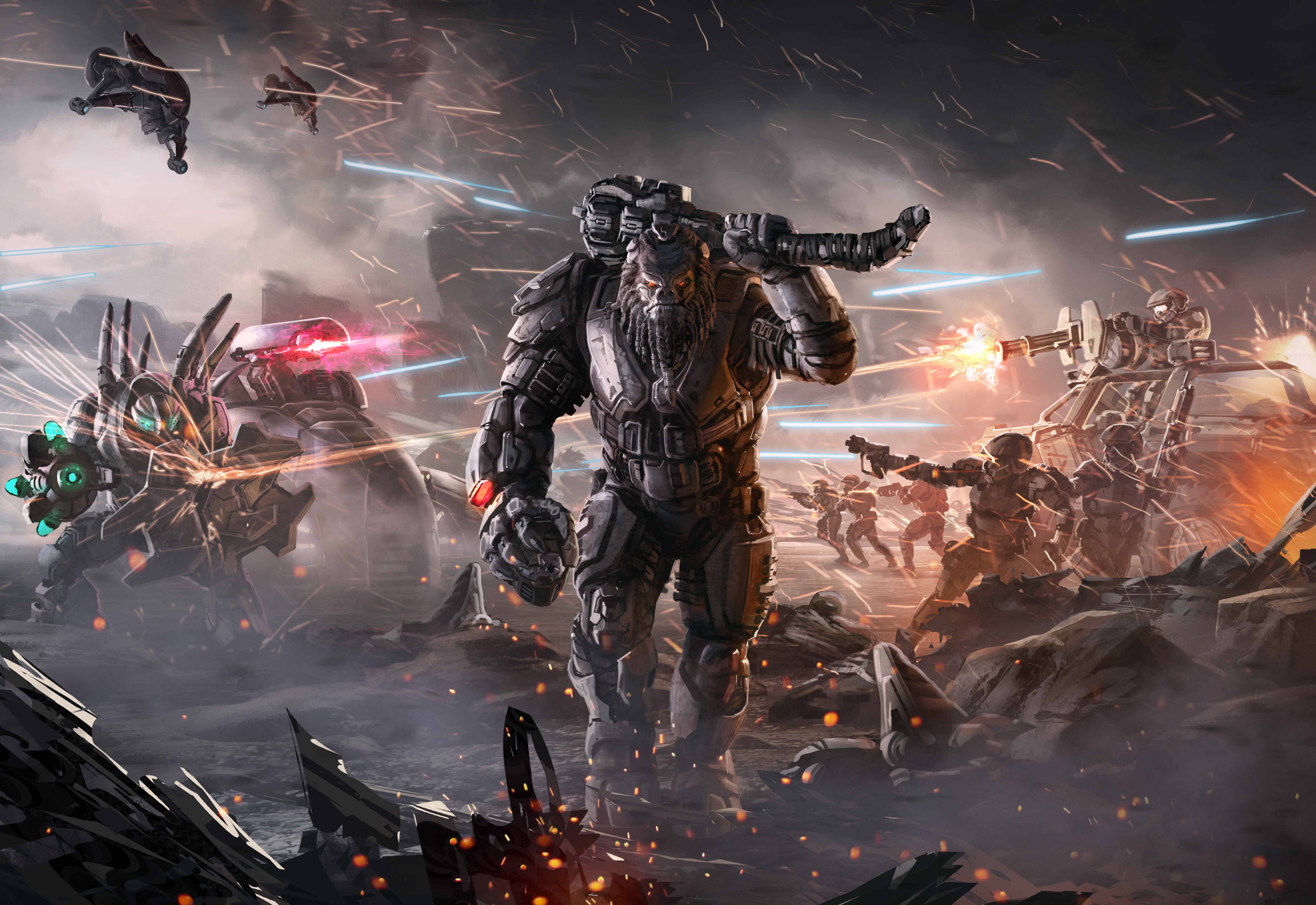 halo wars 2 wallpaper,action adventure game,pc game,strategy video game,mecha,fictional character