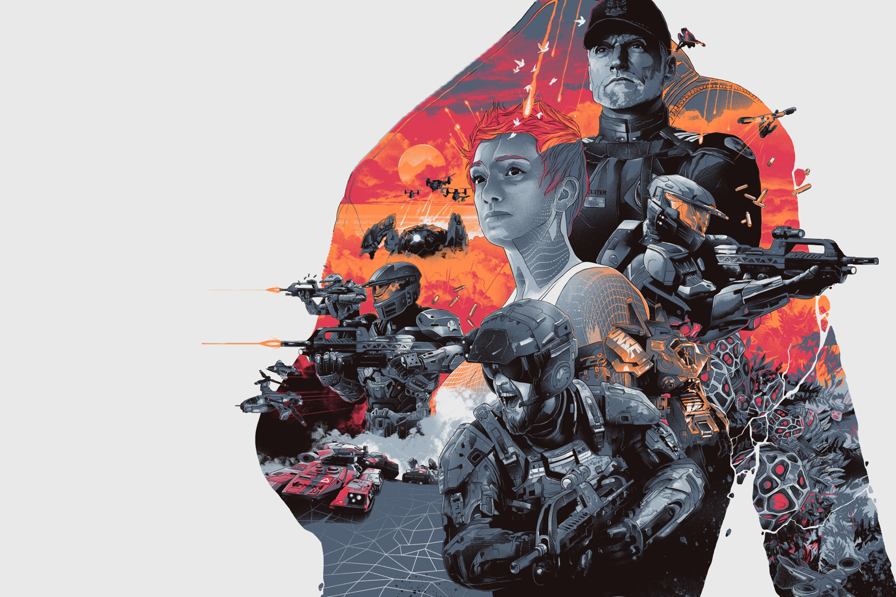 halo wars 2 wallpaper,spiele,illustration,kunst,grafikdesign,erfundener charakter