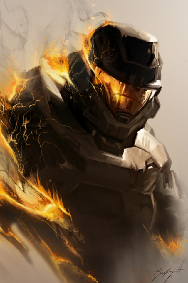 halo iphone wallpaper,helmet,personal protective equipment,illustration,fictional character