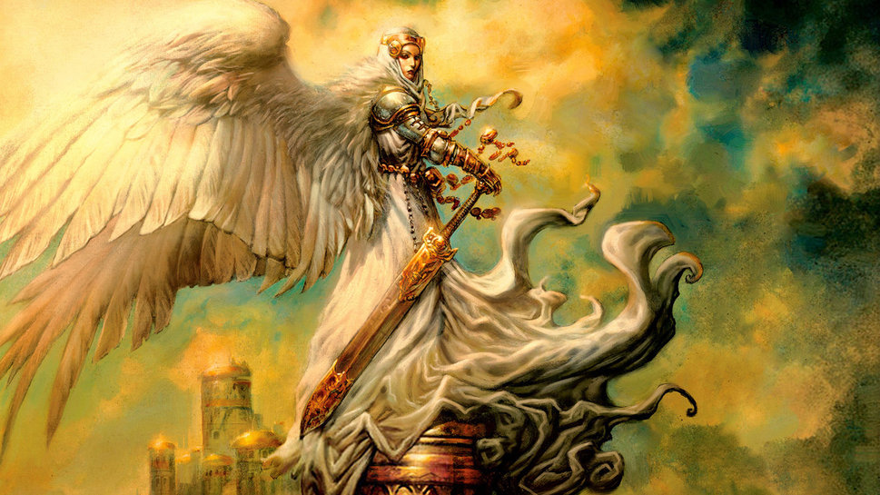 守護天使の壁紙,cgアートワーク,神話,架空の人物,ドラゴン,アート