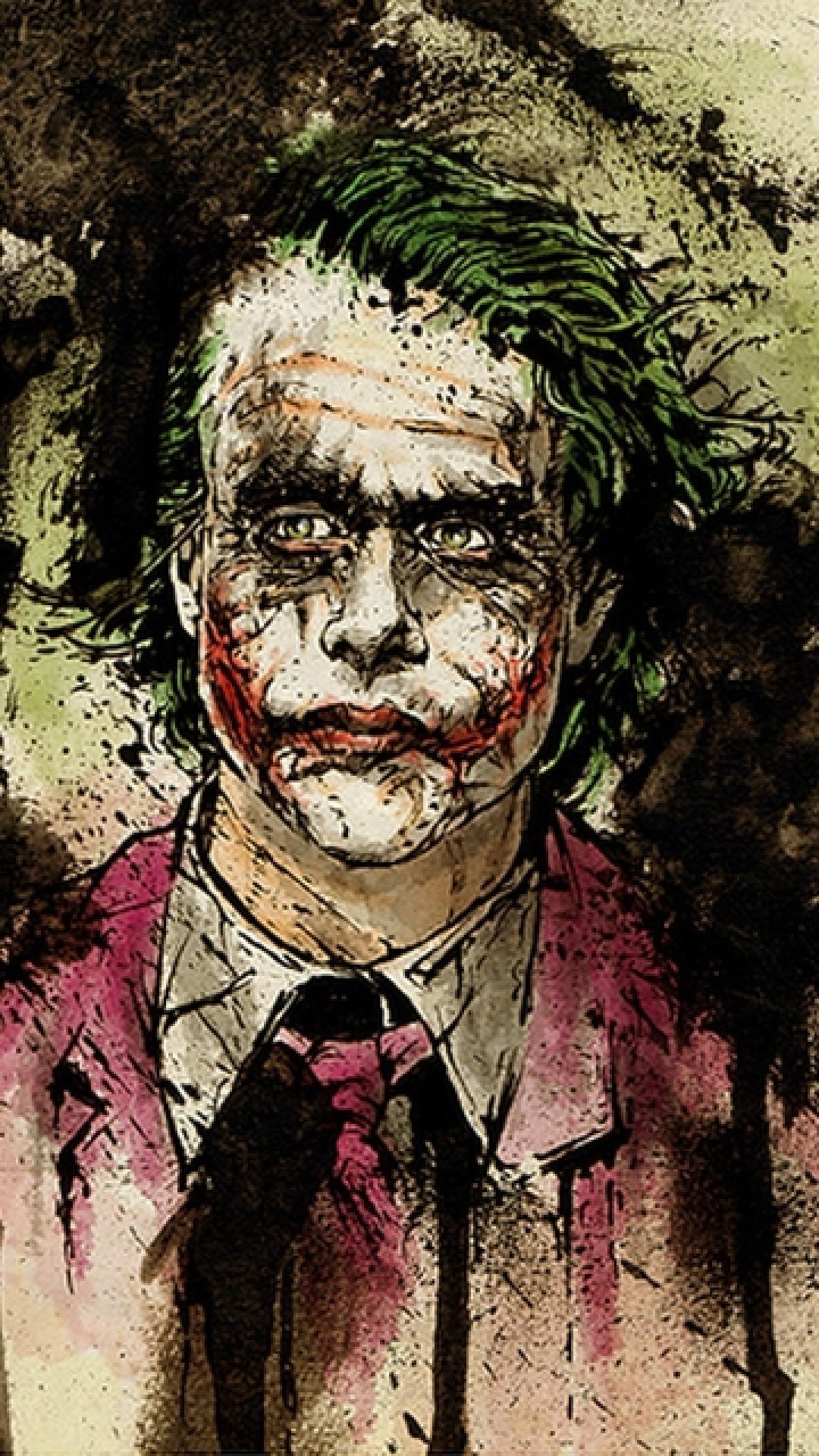 joker phone wallpaper,illustration,art,fictional character,portrait,self portrait