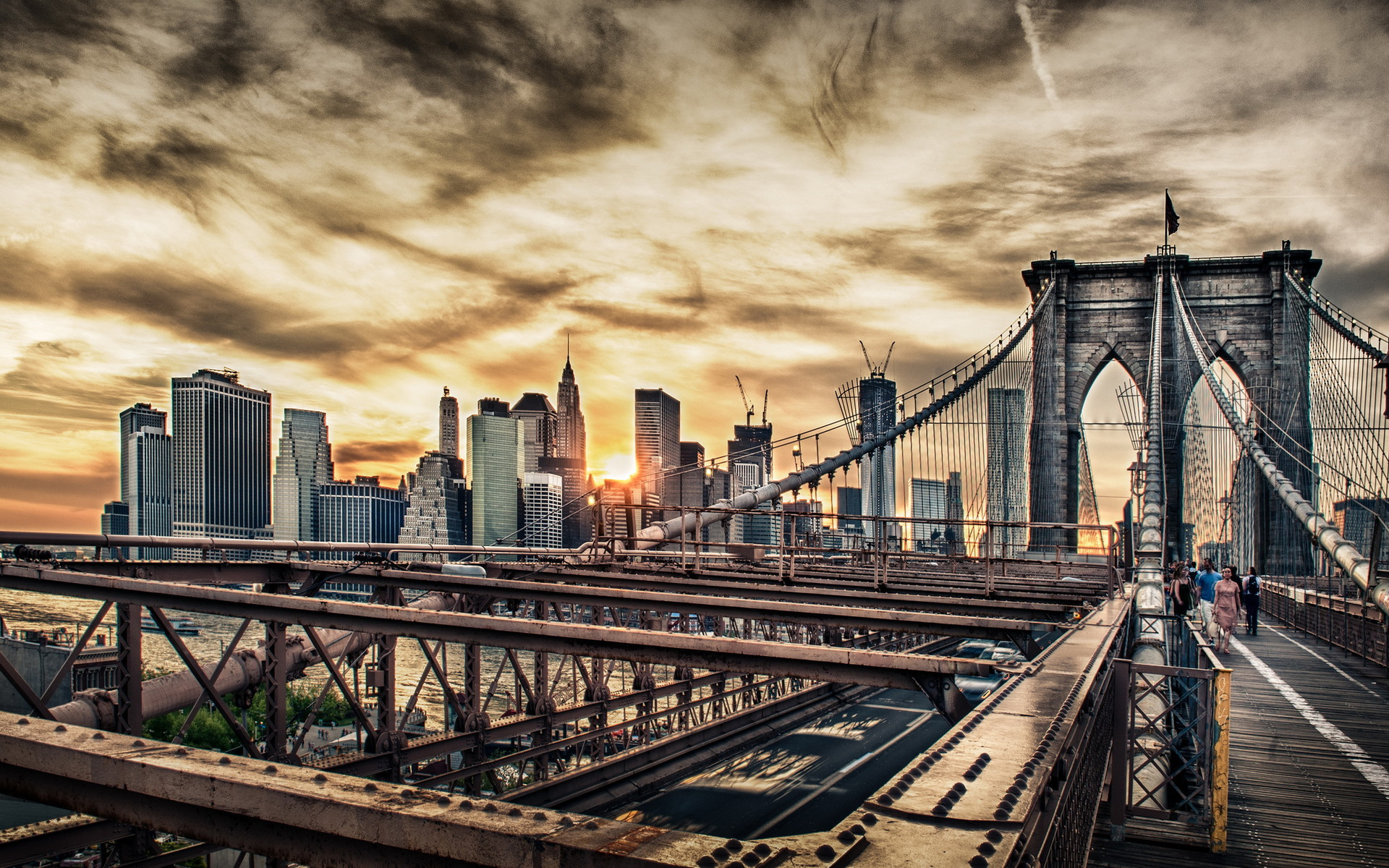 brooklyn bridge wallpaper,cityscape,city,bridge,metropolitan area,urban area