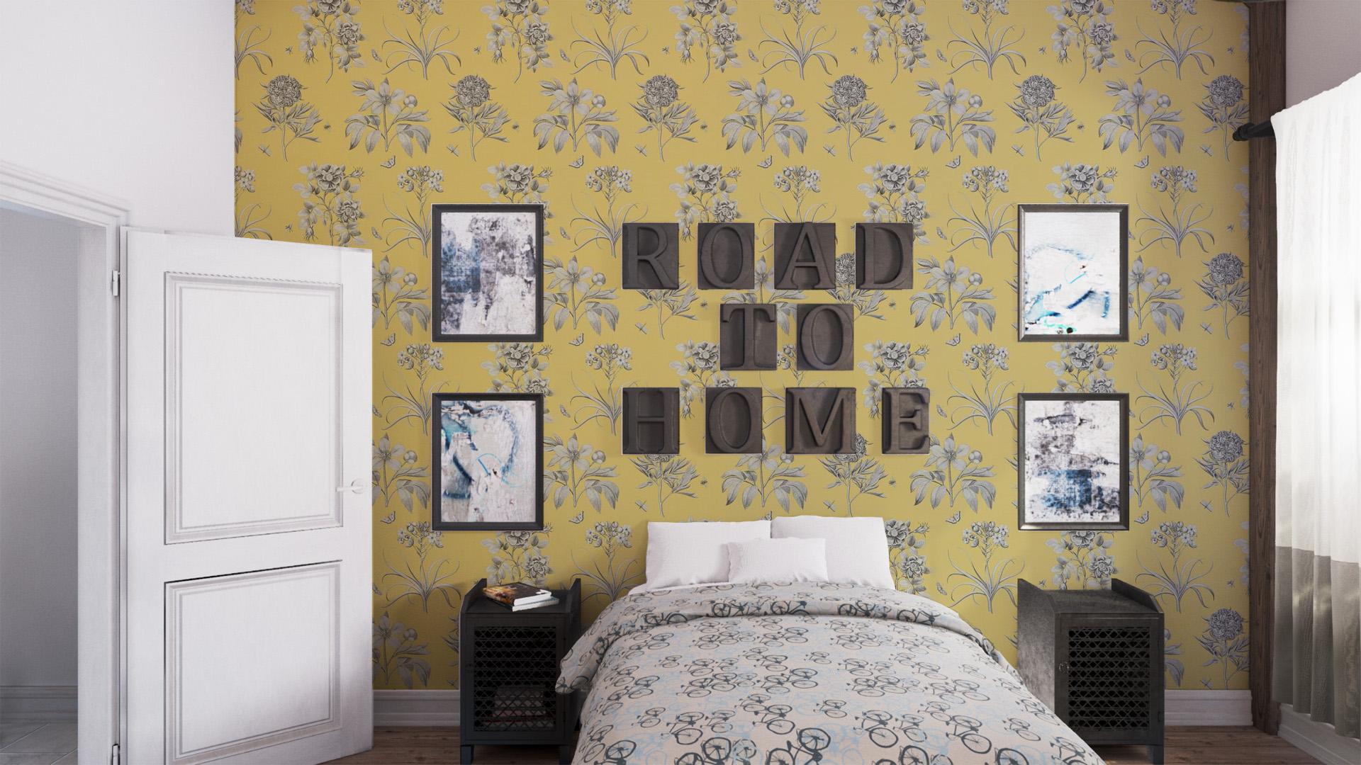 sanderson wallpaper clearance,bedroom,room,wall,wallpaper,yellow