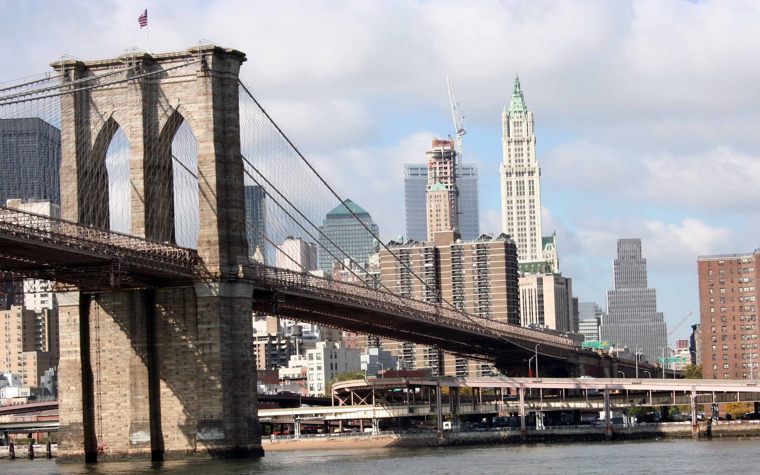 papier peint pont de brooklyn,pont,ville,zone métropolitaine,gratte ciel,horizon