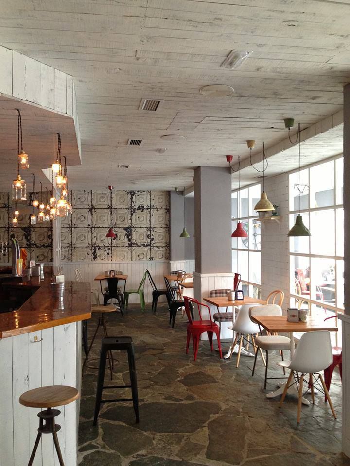 brooklyn tins wallpaper,building,interior design,room,restaurant,furniture