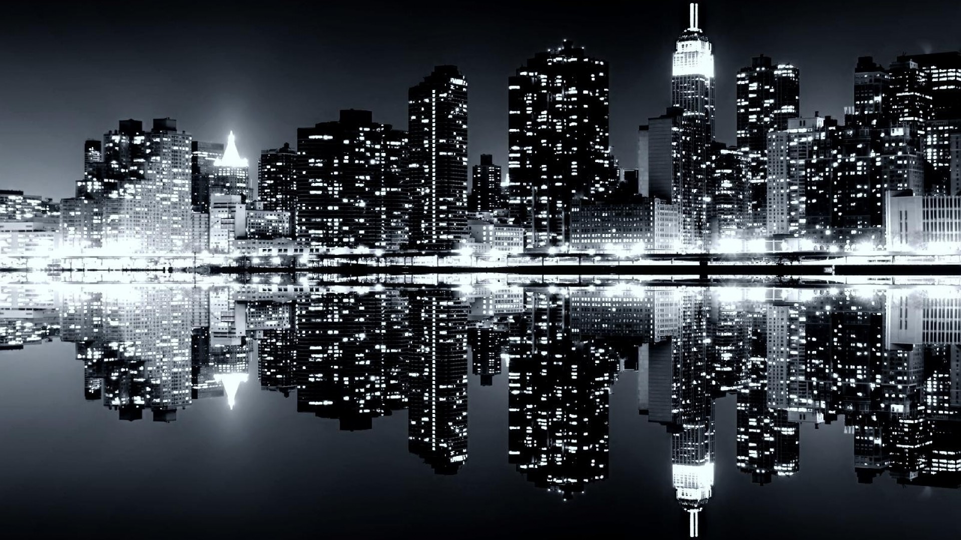 cityscape wallpaper black and white,cityscape,city,reflection,metropolis,water