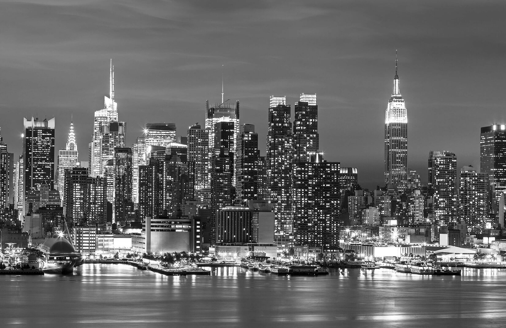 new york city tapete schwarz und weiß,stadtbild,stadt,metropolregion,horizont,wolkenkratzer