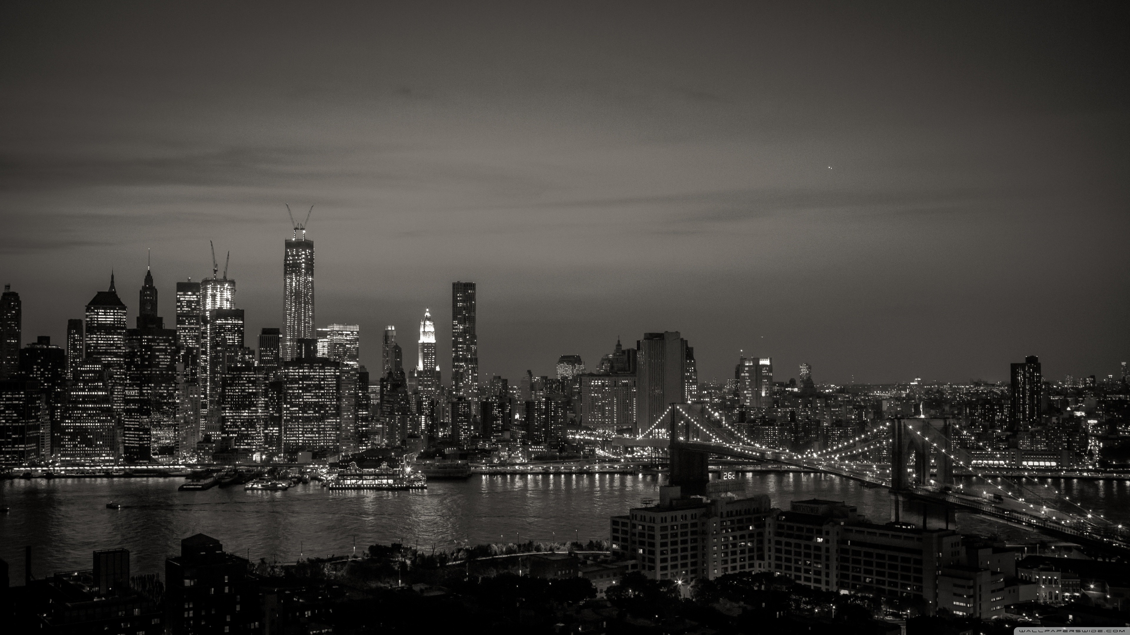 papier peint new york city noir et blanc,paysage urbain,ville,zone métropolitaine,horizon,zone urbaine