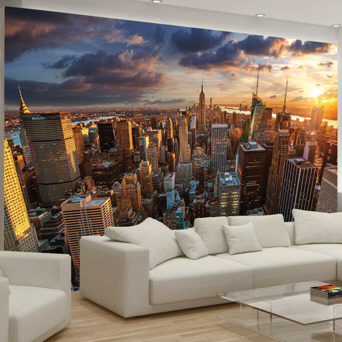 papel pintado del horizonte de nueva york para el dormitorio,pared,horizonte,paisaje urbano,mural,fondo de pantalla