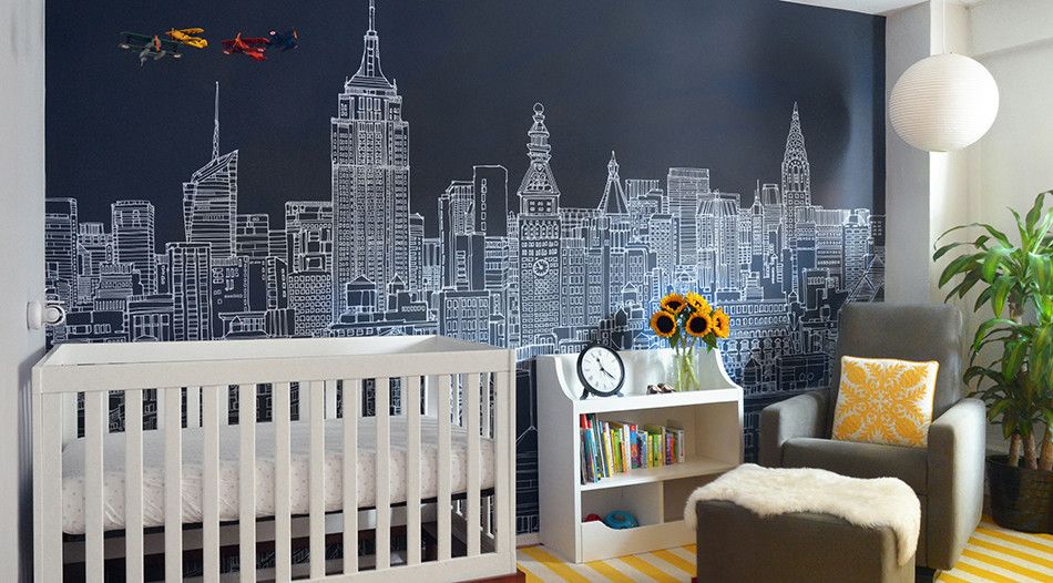new york skyline wallpaper for bedroom,room,wallpaper,wall,wall sticker,product