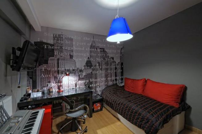 침실 뉴욕시 벽지,방,특성,인테리어 디자인,가구,건물