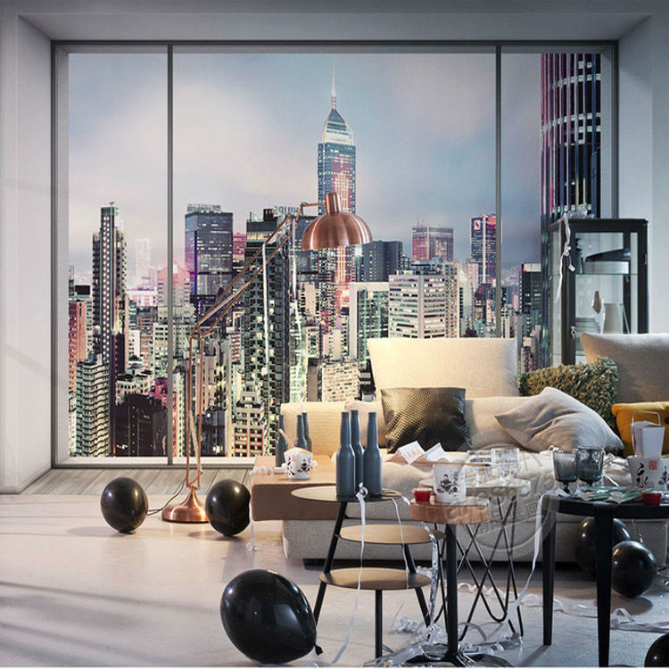 new york city wallpaper for bedroom,living room,room,interior design,human settlement,furniture