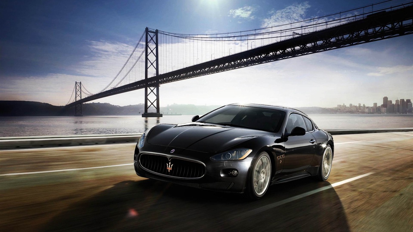 fondo de pantalla de coche 1366x768,vehículo terrestre,vehículo,coche,maserati granturismo,coche de rendimiento